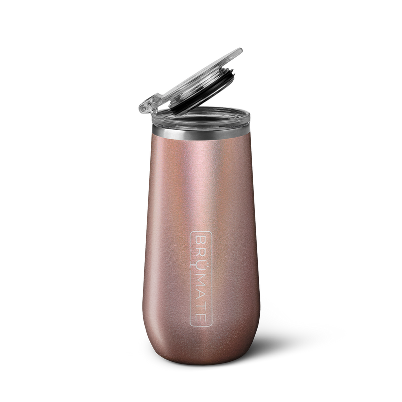 Champagne Flute | Glitter Rose Gold | 12oz U2